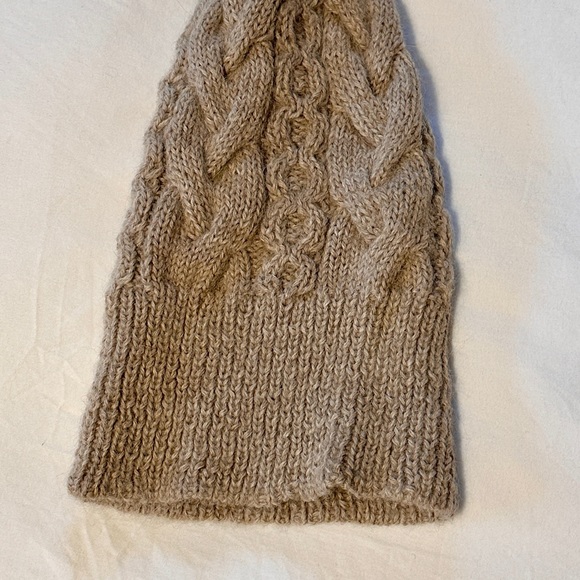 New Soft Fair Trade Handmade Peruvian Wool Winter Ski Snow Hat Cable Knit Small - Picture 2 of 6